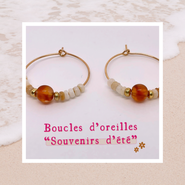 Boucles d'oreilles créoles "Souvenirs d'été" – Image 2