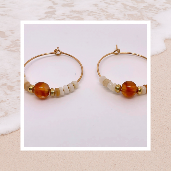 Boucles d'oreilles créoles "Souvenirs d'été" – Image 4