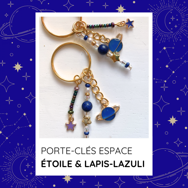 Porte-clés « Ciel étoilé » - le lapis-lazuli lunaire – Image 4