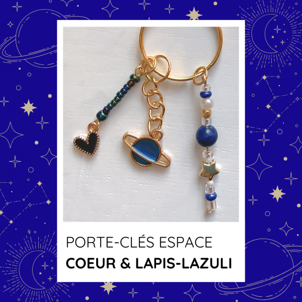 Porte-clés « Ciel étoilé » - le lapis-lazuli lunaire – Image 3