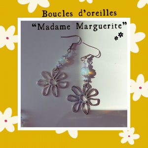 Boucles d'oreilles pendantes Madame Marguerite – Bijoux Bohème en Opaline