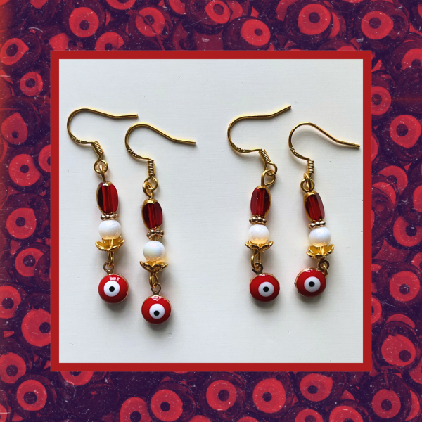 Boucles d'oreilles sophistiquées œil Nazar Bonçuk – Bijou protection porte-bonheur fait main – Image 7