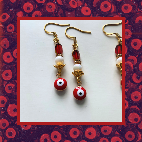 Boucles d'oreilles sophistiquées œil Nazar Bonçuk – Bijou protection porte-bonheur fait main – Image 8