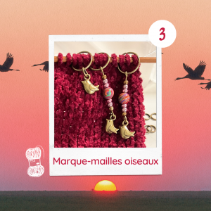 Marque-Mailles Oiseaux – Lot de 3 Accessoires Tricot et Crochet avec Breloques et Perles – Idéal pour DIY et Cadeau