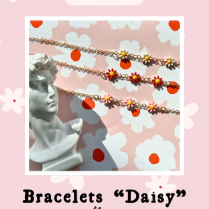 Bracelets 'Daisy', bracelets fleuris à personnaliser (nombre de marguerites, couleur au choix)