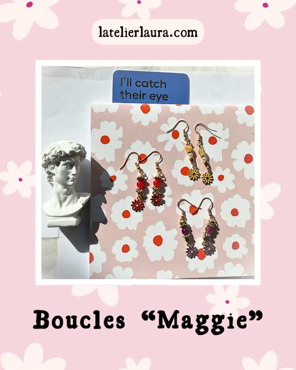 Boucles d'oreilles 'Maggie', 3 coloris au choix