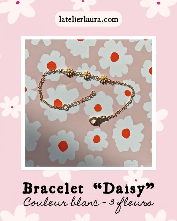 Bracelets 'Daisy', bracelets fleuris à personnaliser (nombre de marguerites, couleur au choix) – Image 2