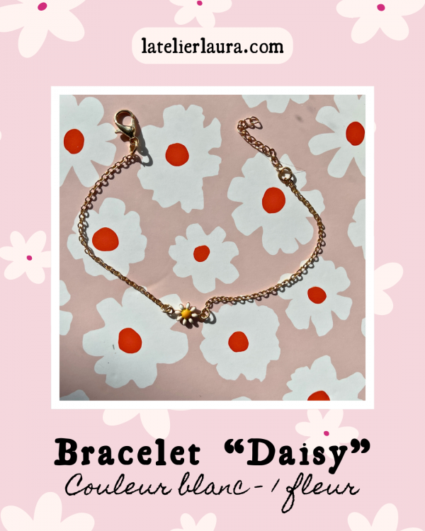 Bracelets 'Daisy', bracelets fleuris à personnaliser (nombre de marguerites, couleur au choix) – Image 5