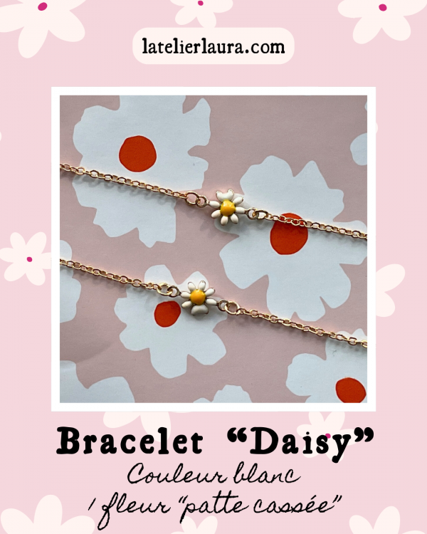 Bracelets 'Daisy', bracelets fleuris à personnaliser (nombre de marguerites, couleur au choix) – Image 4