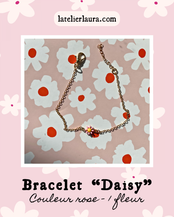 Bracelets 'Daisy', bracelets fleuris à personnaliser (nombre de marguerites, couleur au choix) – Image 6