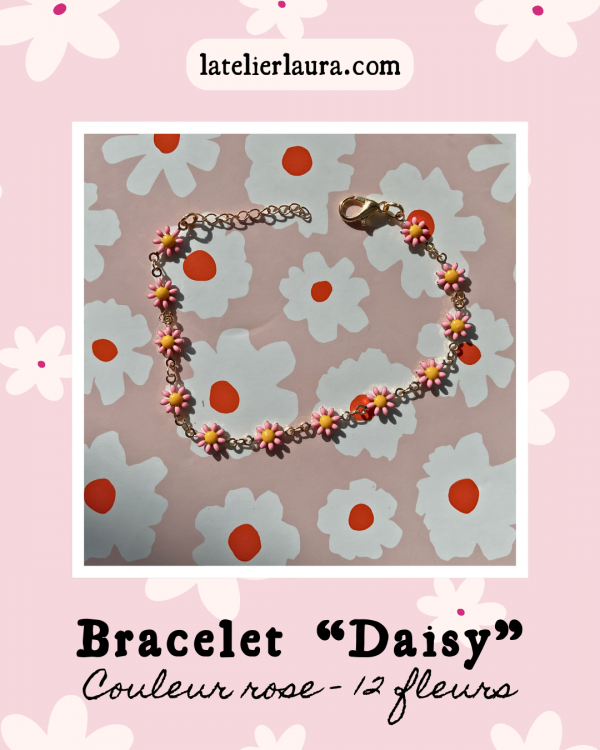 Bracelets 'Daisy', bracelets fleuris à personnaliser (nombre de marguerites, couleur au choix) – Image 8