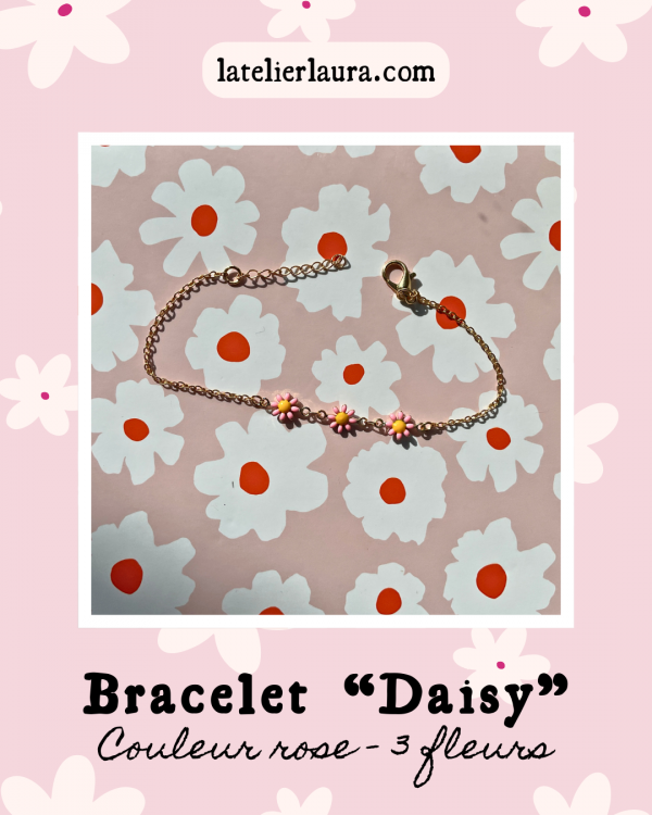 Bracelets 'Daisy', bracelets fleuris à personnaliser (nombre de marguerites, couleur au choix) – Image 7