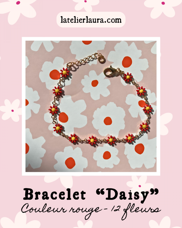 Bracelets 'Daisy', bracelets fleuris à personnaliser (nombre de marguerites, couleur au choix) – Image 11