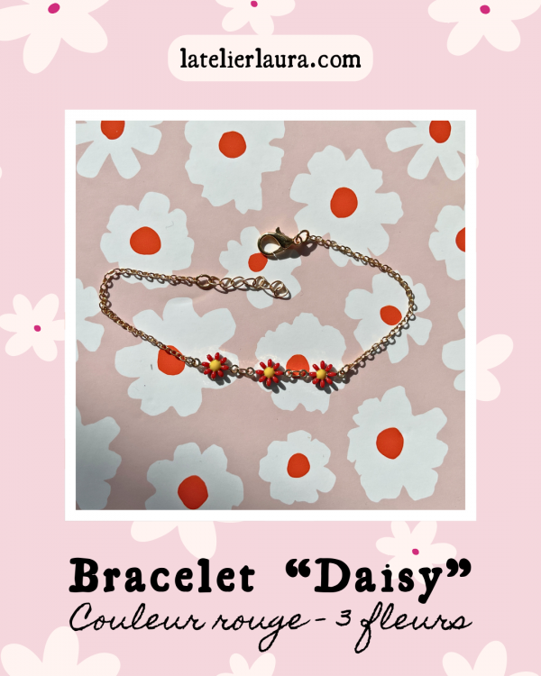 Bracelets 'Daisy', bracelets fleuris à personnaliser (nombre de marguerites, couleur au choix) – Image 10