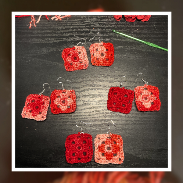 Boucles d'oreilles Granny Squares, afficher sa passion du crochet – Image 2