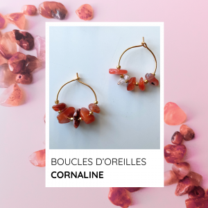 Boucles d’oreilles créoles en cornaline